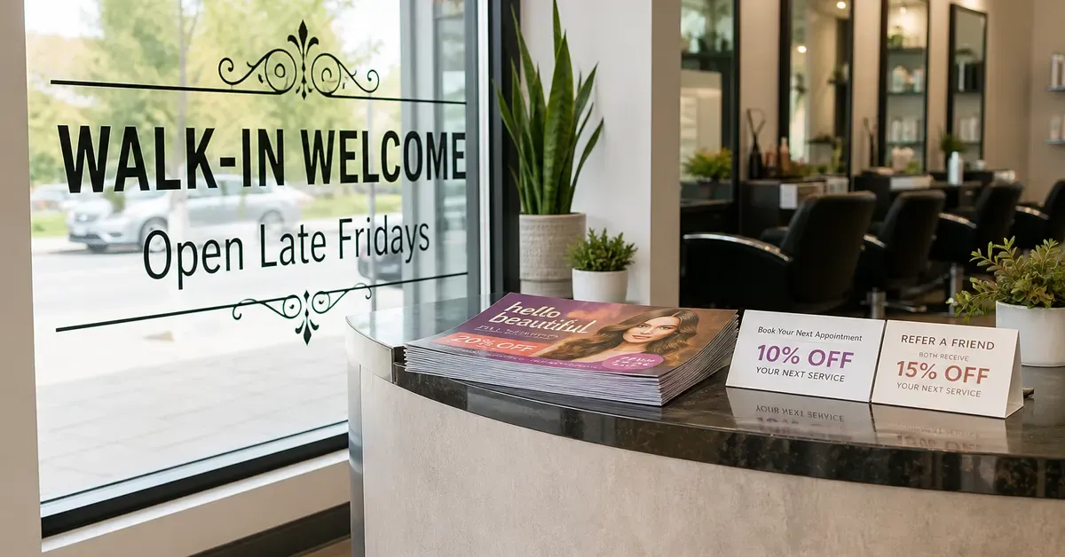 Printed Marketing for Salons and Spas in Surrey: Flyers, Windows & Cards That Drive Walk-Ins