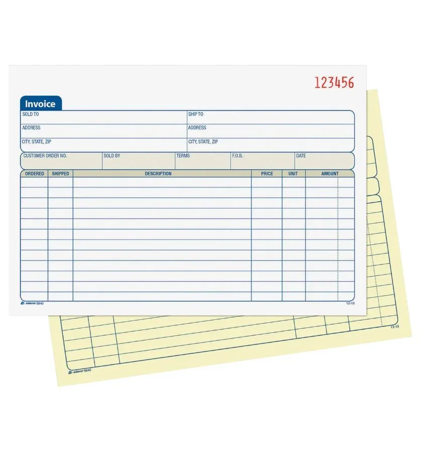 Custom Invoice Book Printing in Surrey — example 1 from Fine Print Solution in Surrey