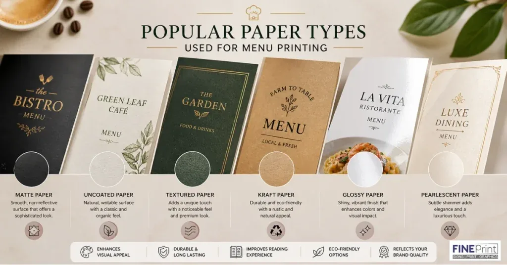 Professional restaurant menu printing near me work by Fine Print Solution (4 of 11)
